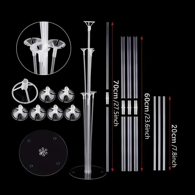 27.5-inch 7-Head Plastic Tabletop Balloon Stand, Suitable for Parties, Tabletop or Floor Use, 1 Set Balloon Stand