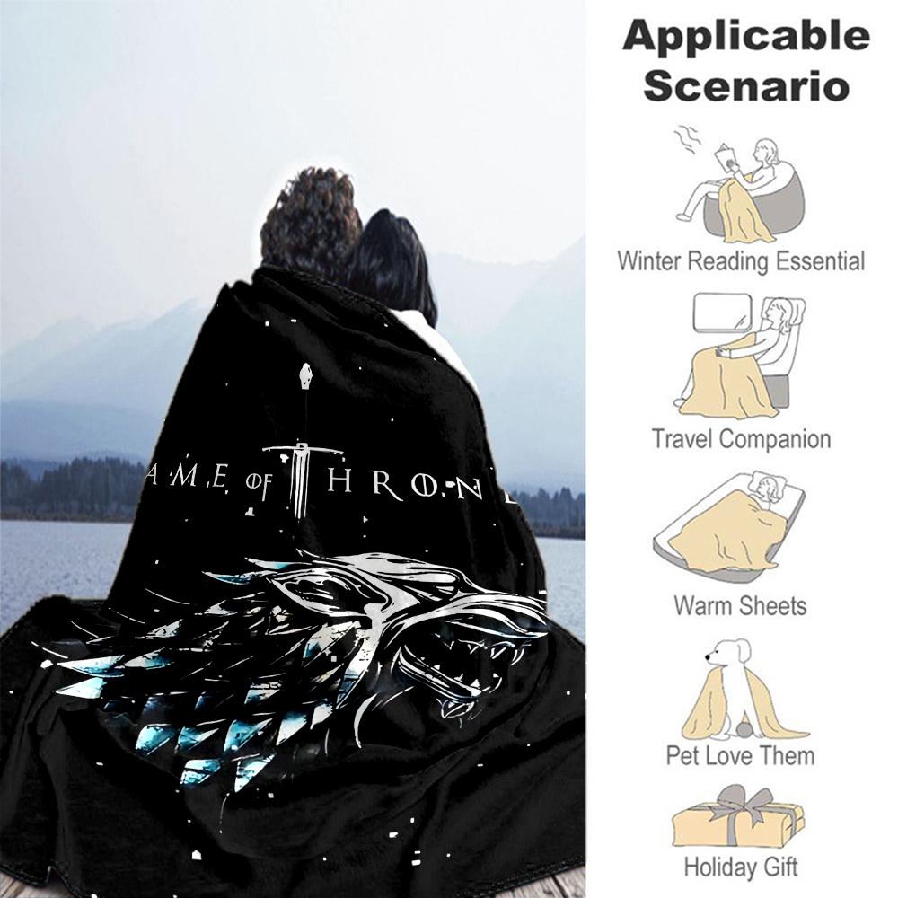 1PC Game of Thrones Outdoor Blanket Lightweight Flannel, Soft & Warm, All-Season Use for Sofa, Outdoor092