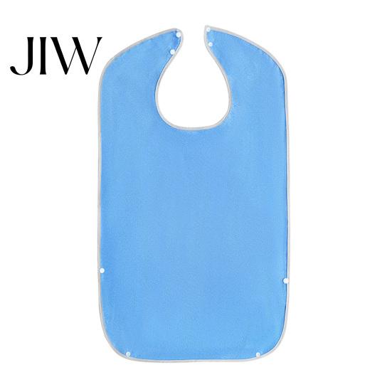 Machine Washable Mealtime Bibs Adult Large Bib, Solid Color Waterproof Clothing Protector, with Deep Crumb Snap Buttons Catcher Design, Adjustable