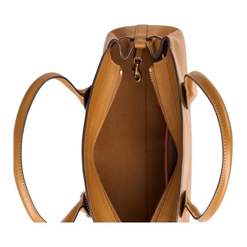 Coach Empire Carryall 34 Gold Hardware Letter Engraving Cow Leather Handbag Large Women's Honey Brown