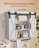 Bathroom Wall Cabinet, 2 Doors and Adjustable Shelf, Over the Toilet Storage Medicine Cabinet Wall Mounted, Hanging Organizer with Open