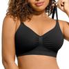 European and American underwear women's no steel ring gathers thin upper support anti-sagging support seamless large size bra
