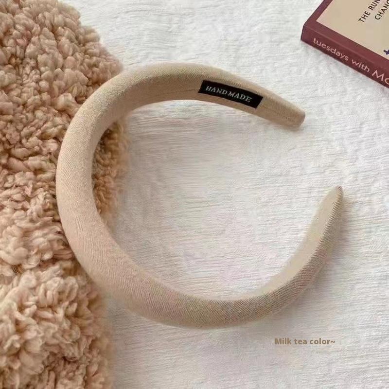 High Head Hairpin Sponge Headband Wide Brim Women's All-match Net Red Go Out Wash Face Hair Pressing Headband Headwear