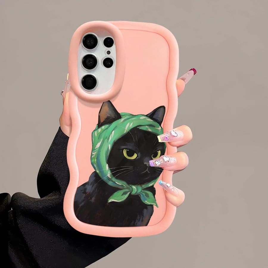 Soft Phone Cover Case for Samsung Galaxy S24 S21 S23 Plus A25 S22 Ultra S25 A26 S20 FE A36 A34 A35 A24 A54 A55 Cartoon Cat