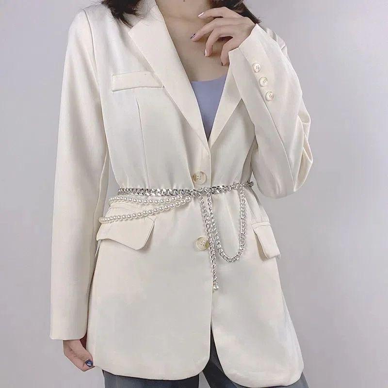 European & American Multi-layer Faux Pearl Retro Waist Chain for Women
