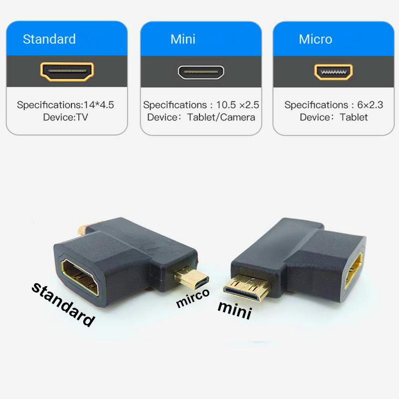HDMI-kompatibel Mini Micro stecker auf HDMI-kompatibel Buchse Adapter Konverter Stecker für HDTV Adapter Kabel