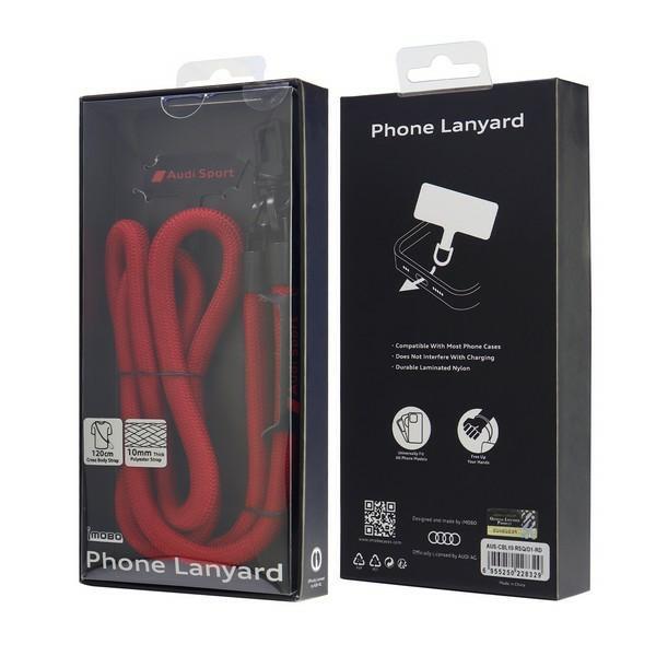 Audi Snur universal pentru telefon 120 cm 10 mm crossbody roșu/roșu Aus-Cbl10-Rsq/D1-Rd