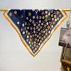 Retro light luxury high-end carriage cotton and linen scarf, spring and autumn new 71cm small square scarf, foreign-style decorative versatile scarf