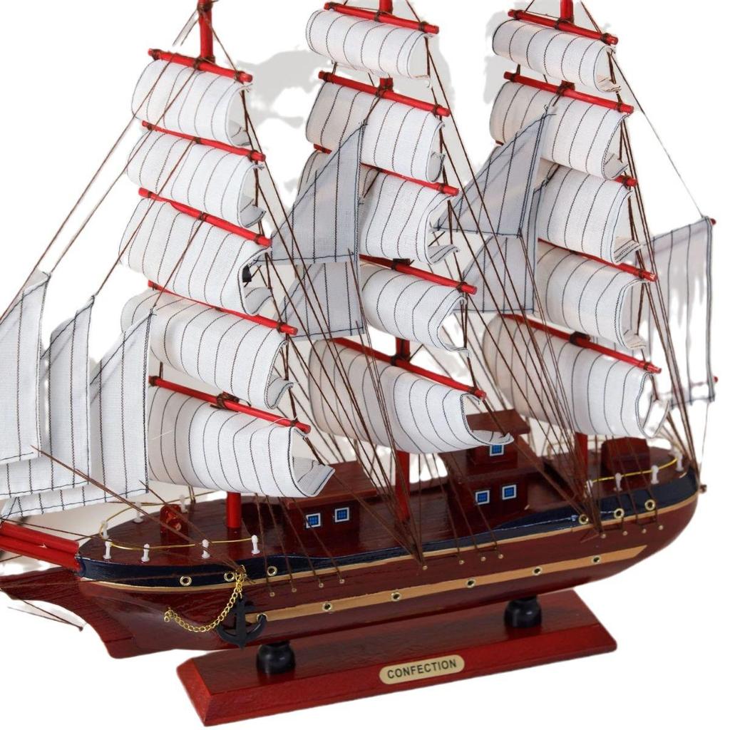 Smooth Sailing Solid Wood Large Sailboat Model: Living Room Decoration, Wedding & Housewarming Gift.
