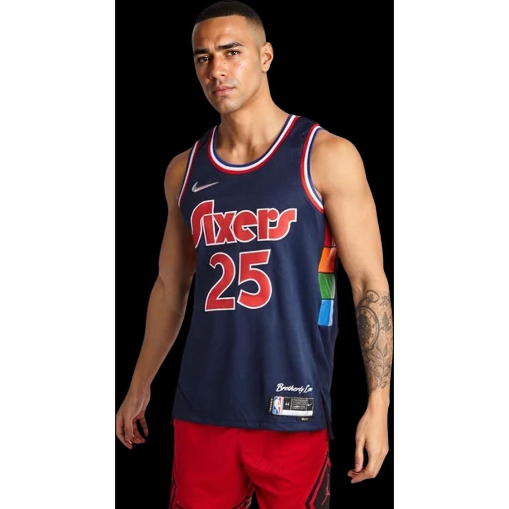 Nike NBA Basketball Jersey, Fan Edition, Philadelphia 76ers, Simmons No. 25 Men Tops Blue DB4041-419
