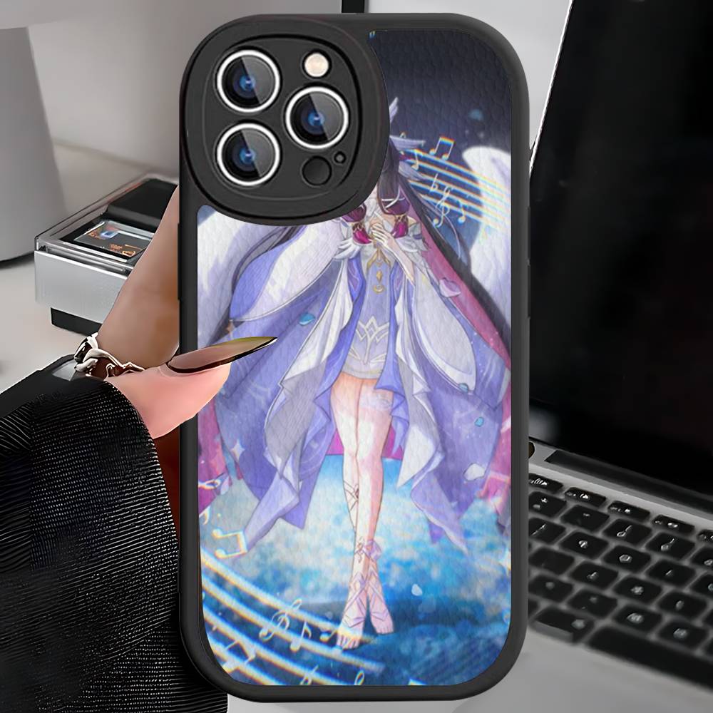 Genshin Impact Columbina Phone Case For iPhone 16 15 14 13 12 11 Pro Max Plus Leather Soft Cover