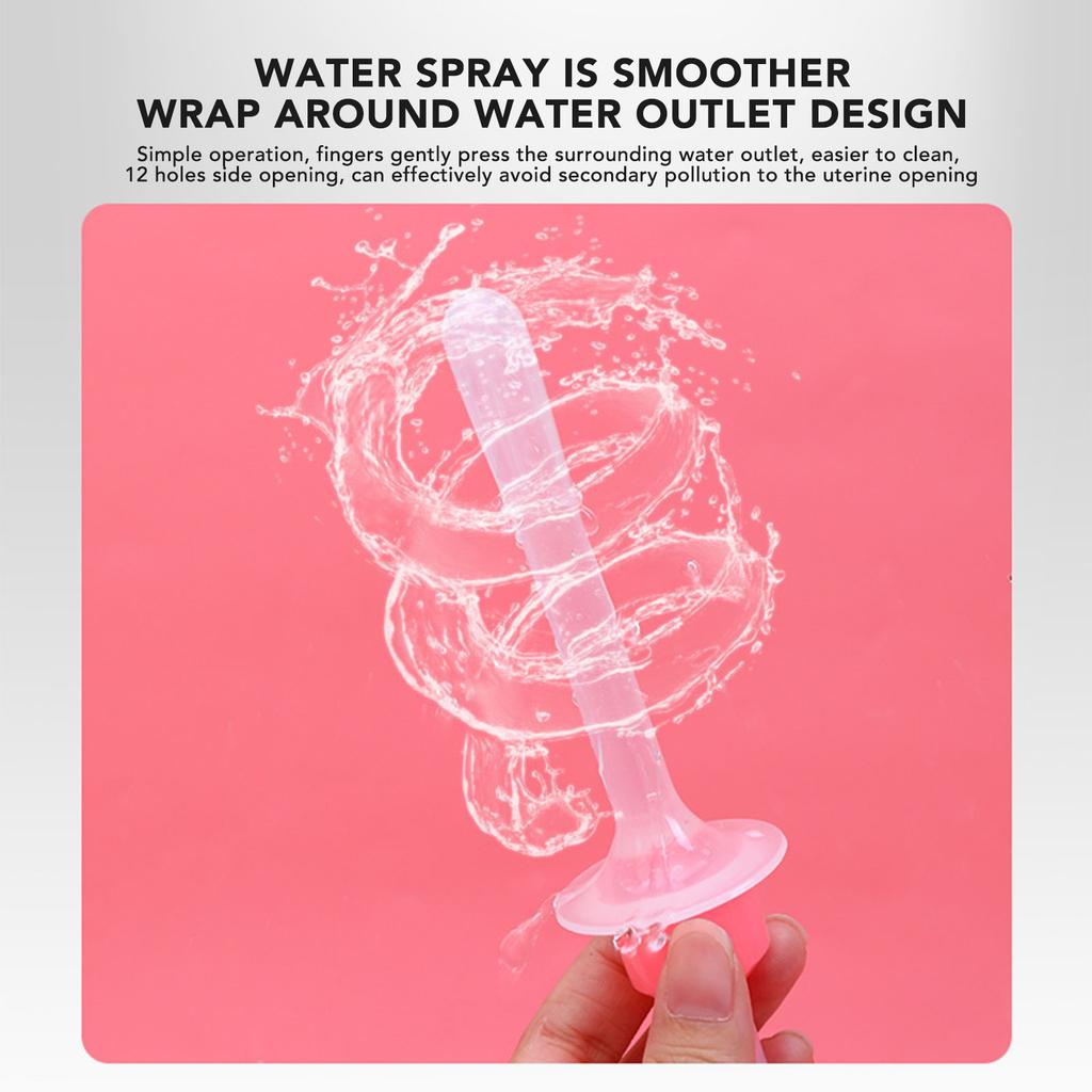 Vaginal Douche Cleaner Reusable Manual Pressure Clean Female Vaginal Cleaner for Daily Care 350ml Pink