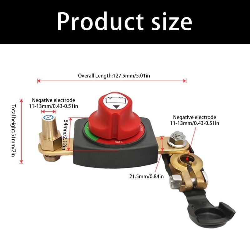 High Current 250A Brass Battery Disconnect Switches for Automotive Marine Motorhome Applications Featuring Easy Tool Free Installation and Corrosion