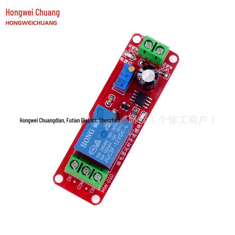 NE555 Monostable Delay Module Switch, 12V/5V, Adjustable 0-10 Sec Delay for Automotive Electrical Appliances