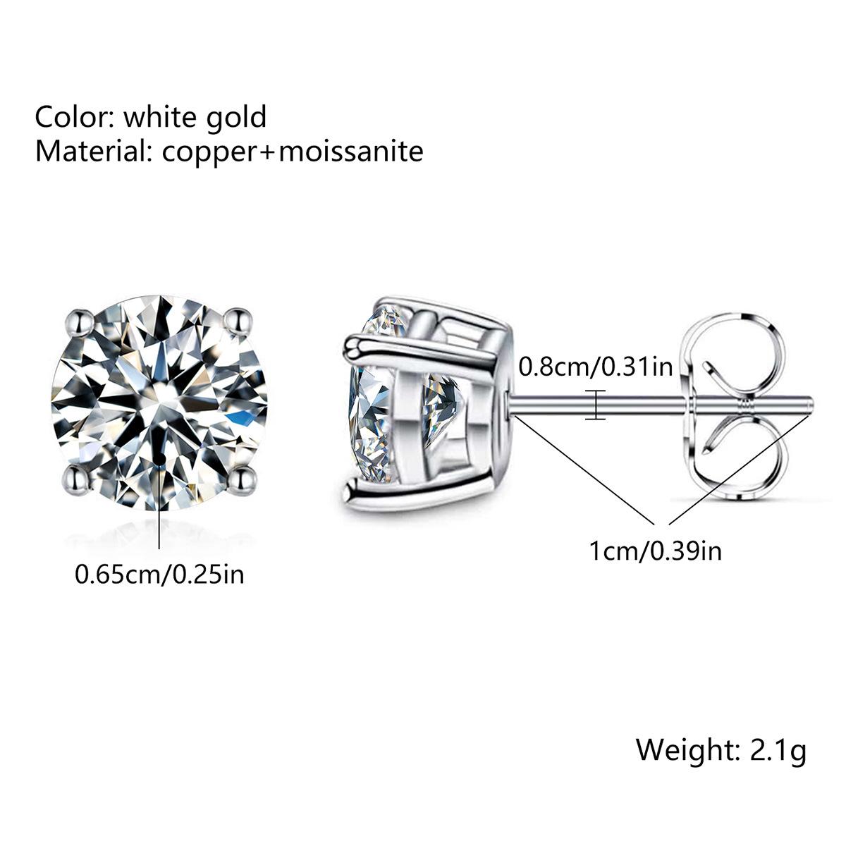 BLUEONE Moissanite stud earrings, fashion design, same style for men and women