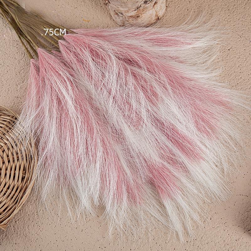 

10 шт., искусственная пампасная трава, 29 дюймов/75 см, шелковая пампасная трава, искусственные цветы, свадебные украшения, пушистая тростниковая трава, домашний декор в стиле бохо, имитация растений розовый/белый