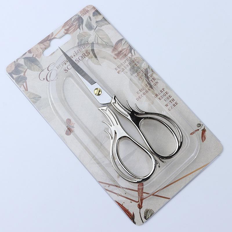 Portable Stainless Steel Scissors for Crafts, Thread Ends & Tea Ceremonies - Sharp Tip, Retro Design