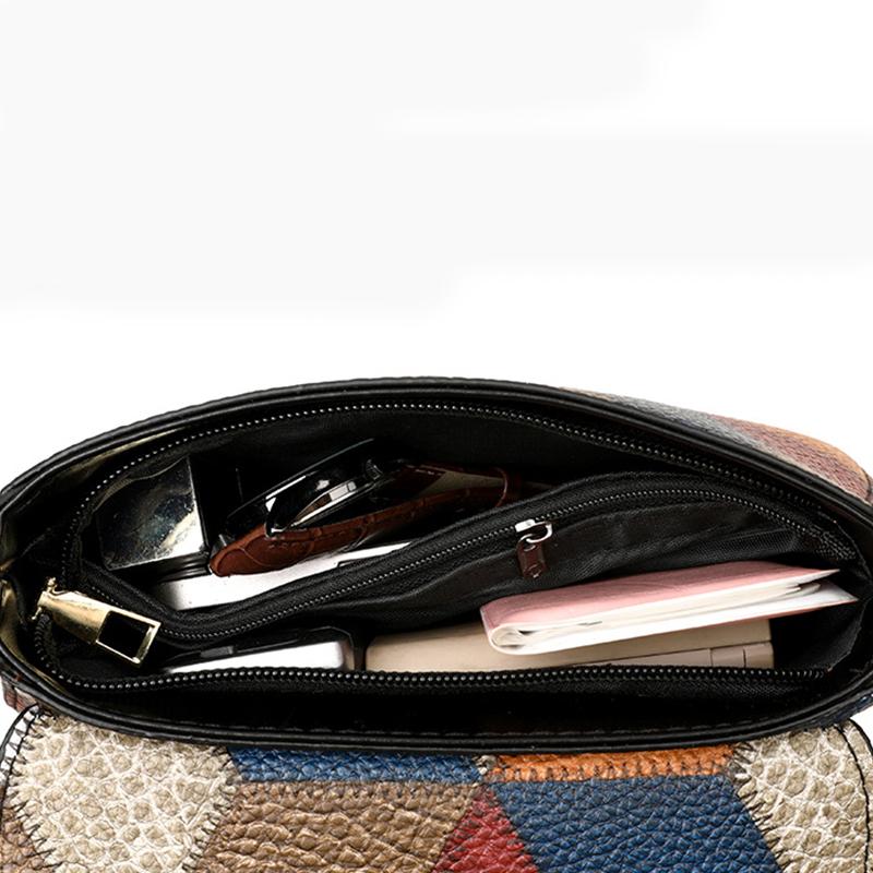 Fashion Tassel Decor Shoulder Bag Handbag and Purse Color Clash Women Crossbody Bag Patchwork Luxury Brand CLE