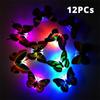 Non-Toxic 12 Pcs 3D Glow Butterfly Wall Stickers Self-Adhesive Led Night Lights For Bedroom Decor Kids Safe Luminous Nursery Decals