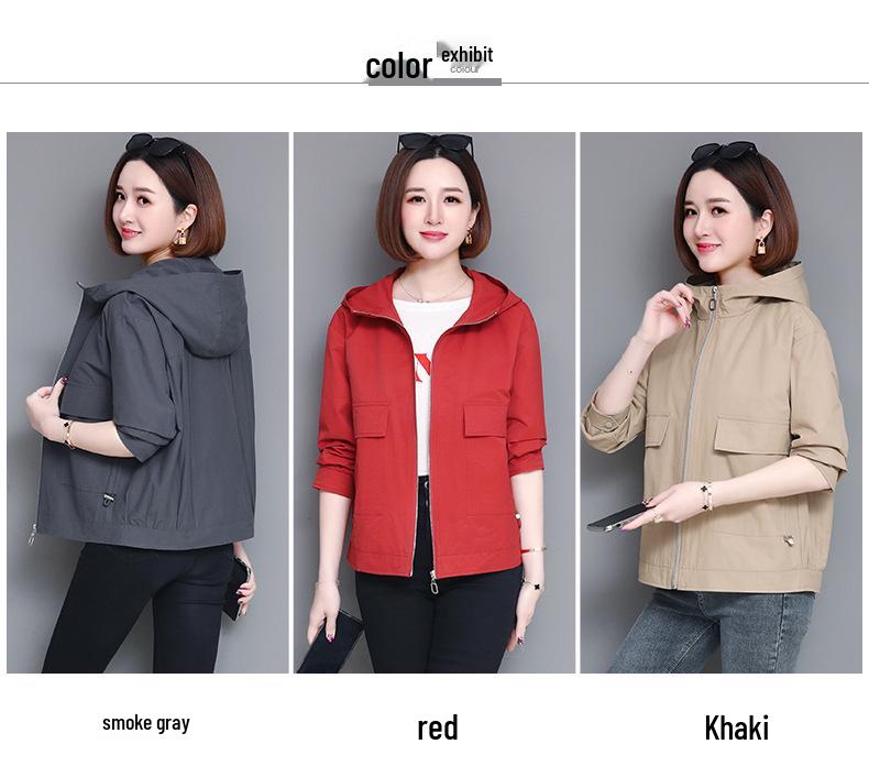 Women's Petite Hooded Trench Coat - Casual & Stylish for Spring & Autumn