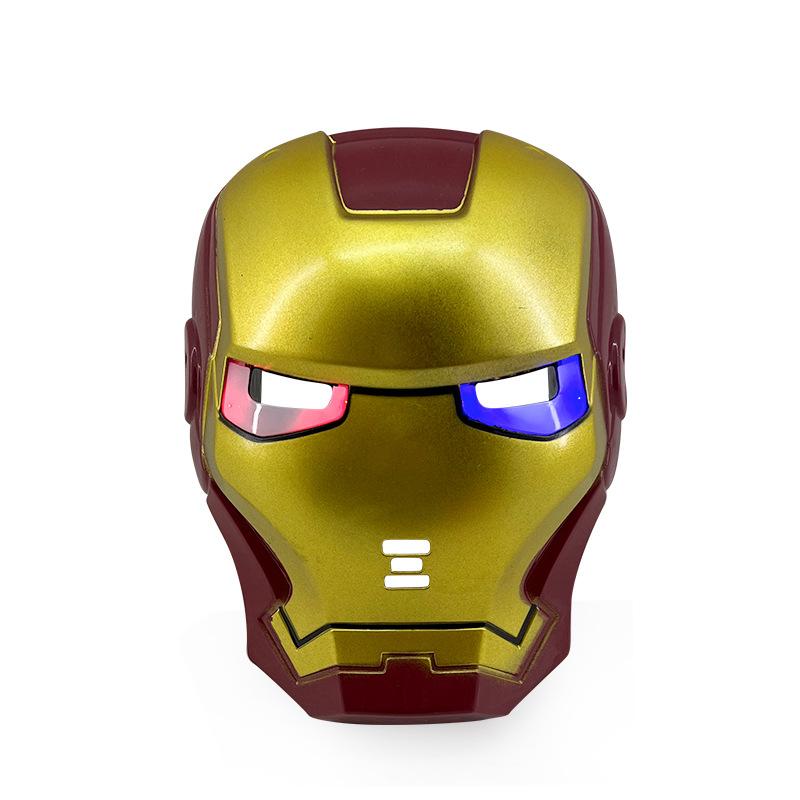 Maschera LED Disney Anime Spider-Man Fresco Cartone Animato Iron Man Captain America Costume Festa Palco Performance Oggetto di Scena Regalo per Bambini