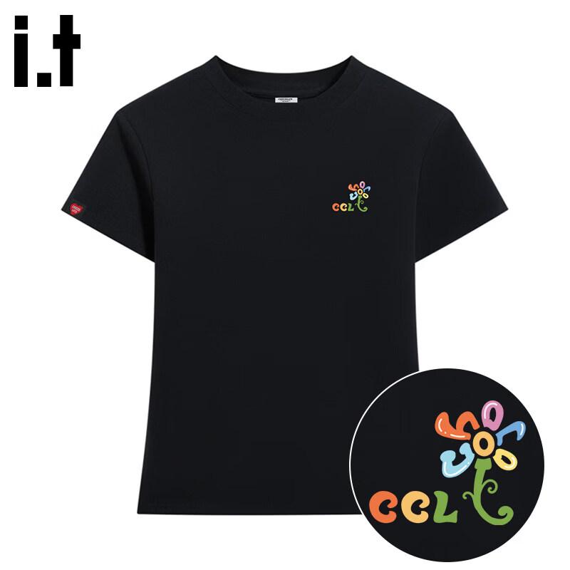 CHOCOOLATEit Women s American Sweet Style Round Neck T-Shirt S чёрный