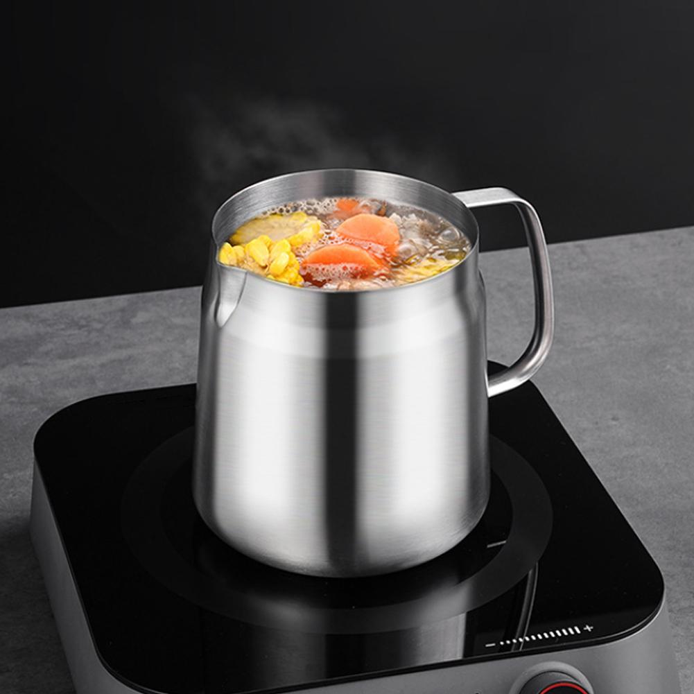 1.5/TwoL Oil Filter Vessel Multi-Functional With Frying Basket Grease Container Large Capacity Stainless Steel Oil Strainer Pot
