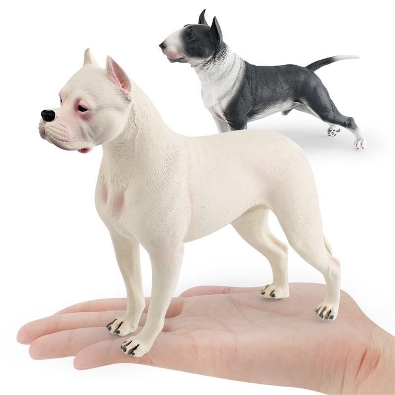 Realistic Plastic Animal Model Collection Featuring Brindle Bull Terrier And Dogo Argentino For Educational Purposes