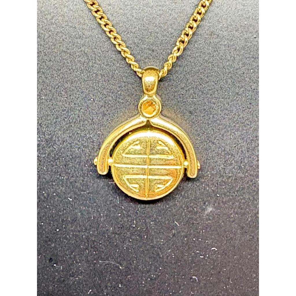Used GIVENCHY Rotating Top Necklace Gold Vintage