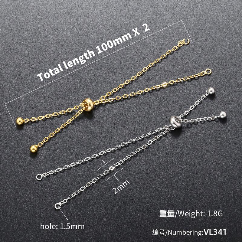 Simple Copper Gold-Plated Color-Retaining O-Chain Bracelet Diy Adjustable Telescopic Pull-Out Bracelet Vl341