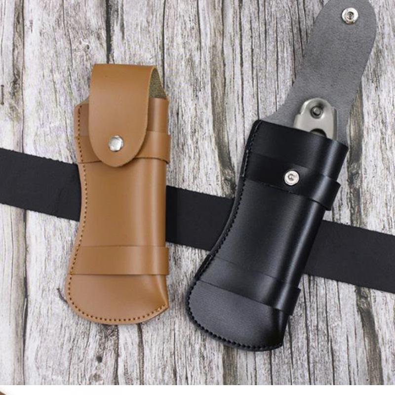 Lederscheide Messeretui Taschenholster Klappmesserscheide Campingmesser Jagdmesserhalter Werkzeugzubehör mit Schnalle