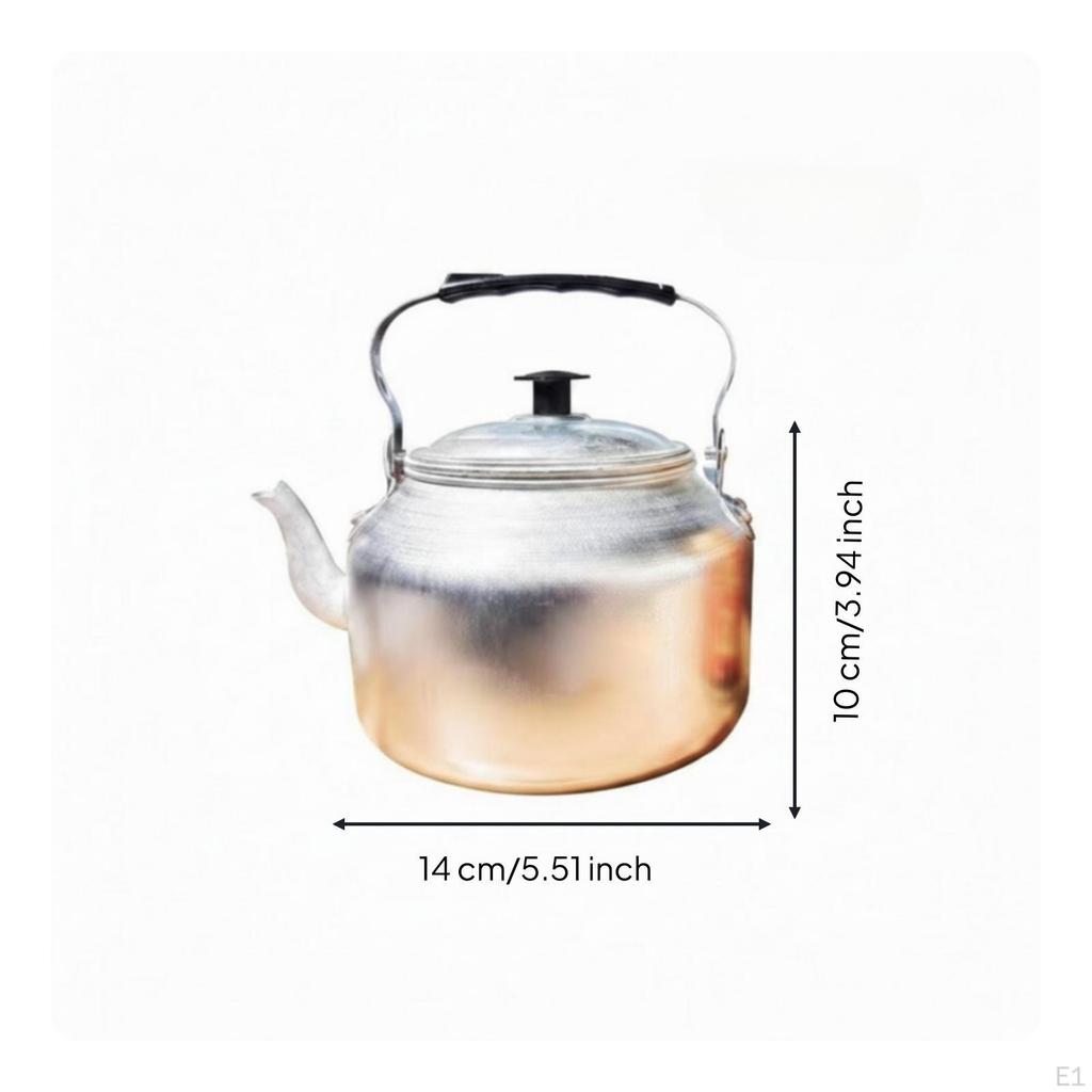 Aluminum Teapot Stovetop with Strainer Lightweight Tea Kettle for Campers, Kitchen, Camping