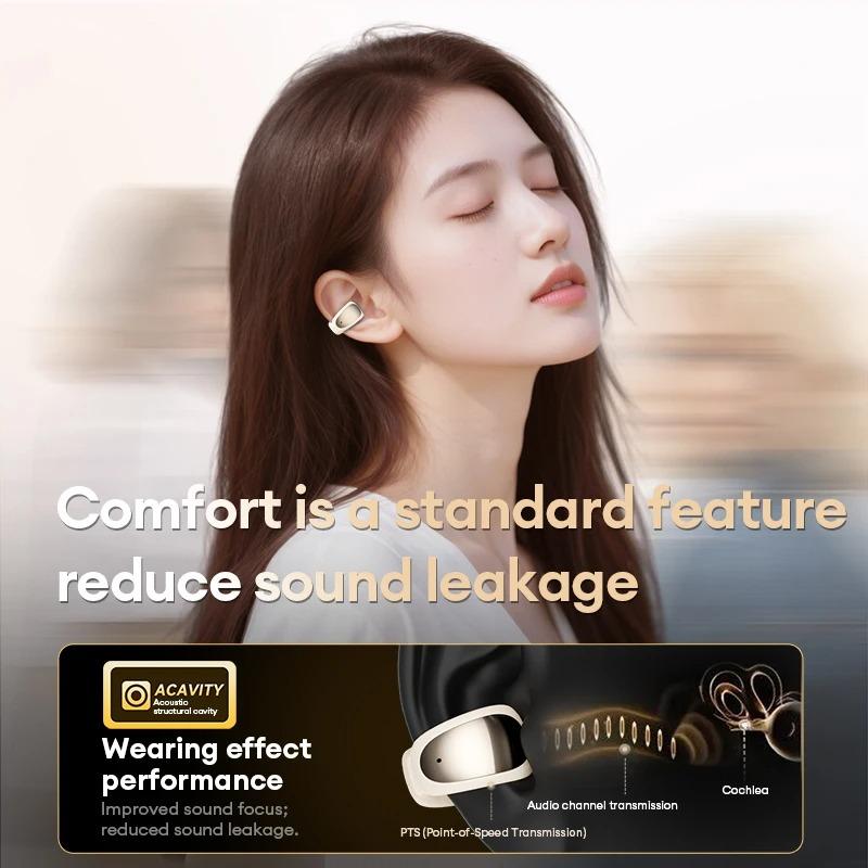 Originální bezdrátová sluchátka Lenovo RS121 OWS otevřeného typu, s klipem na ucho, Bluetooth sluchátka, HiFi zvuk, pro sport a hry, s nízkou latencí, s mikrofonem, Nové