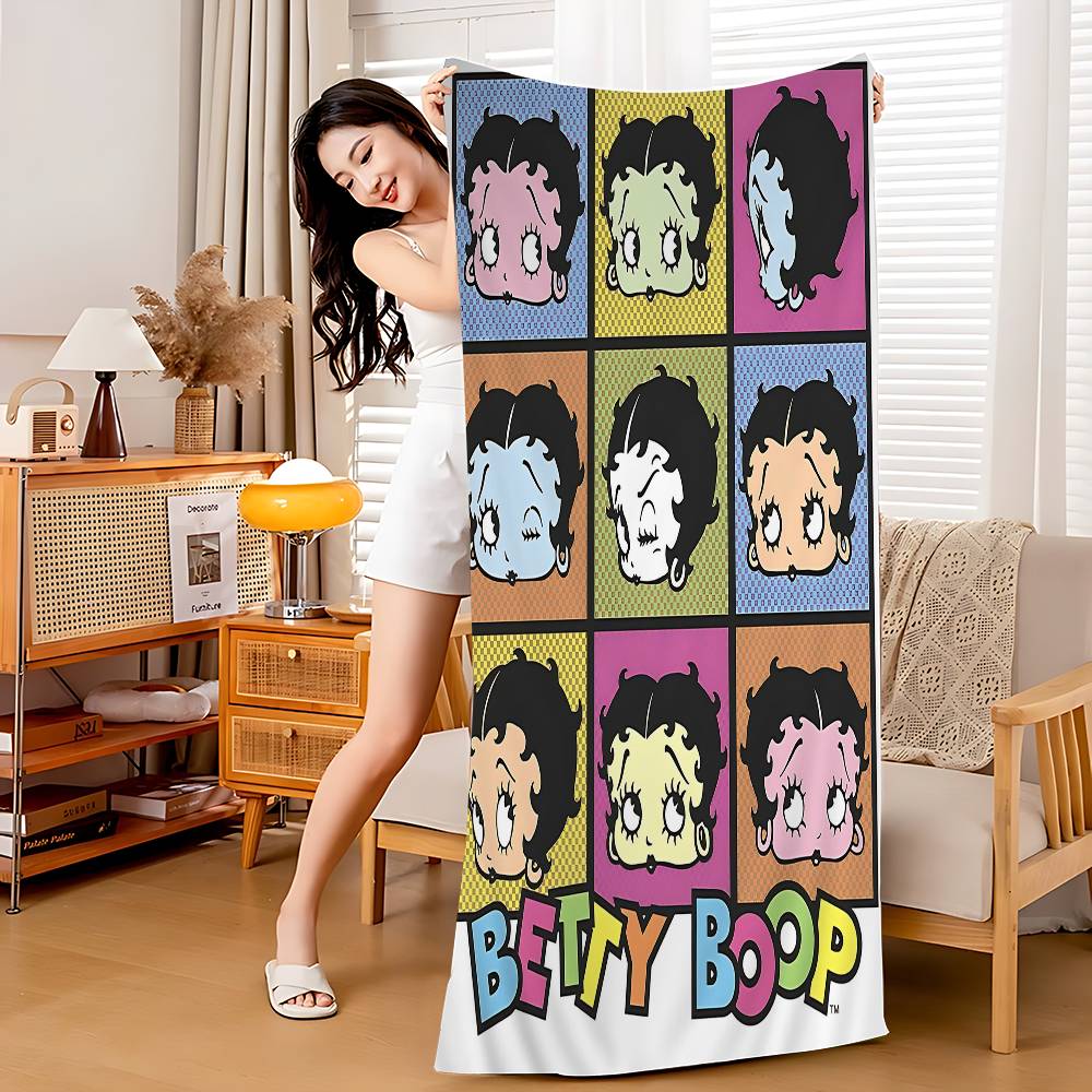 Pretty Cartoon B-Betty B-boop Microfiber Beach Towel Absorbent Quick dry Soft Yoga Swimming Resort Mountain Climbing Towel