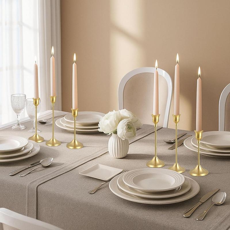 Candlestick Three Piece Set Copper Metal Cone Candlestick Retro Decoration Home Dining Table Centerpiece Wedding Gift Ornament