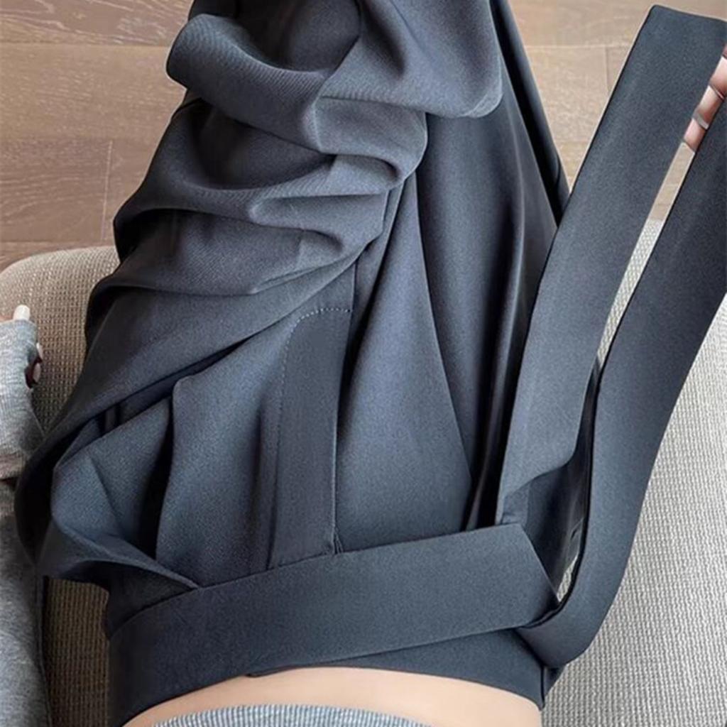 Vår dam Lösa Hög Midja Raka Vida Ben Byxor Dam Klassiska Raka Ben Kostymbyxor Elegant Stil Kontor