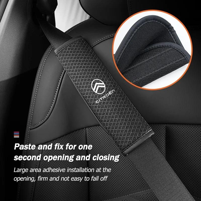 Ice Silk Car Safety Seat Belt Shoulder Protection Padding Pad For Citroen C5 C1 C2 C6 C4L DS3 DS4 DS5 C-Elysee Grand Berlingo