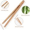 Bamboo Toast Tongs, 7 Inches Mini Wood Cooking Tong with Anti-slip Design Great for Serving Food/Toaster/Bread & Pickles/Sugar/Barbecue,Small Kitchen