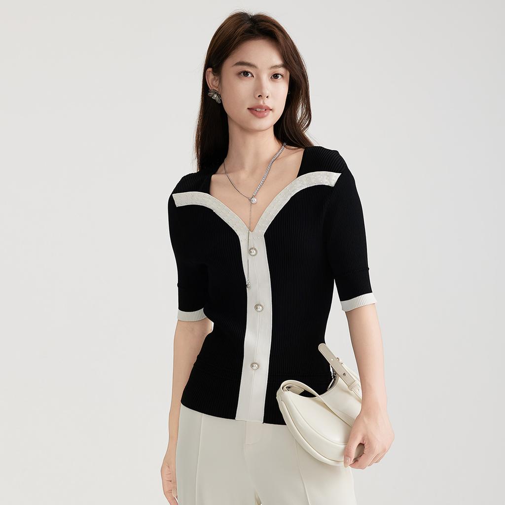 Women's Short Sleeve Knitted Shirt