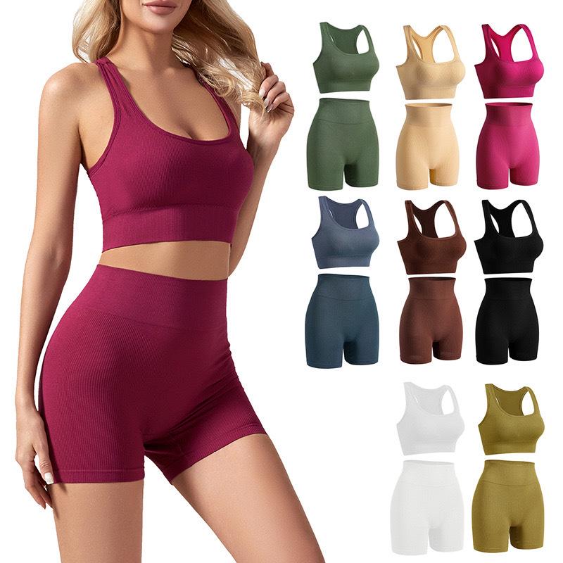 Plus Size Wirefree Push-Up Sports Bra & Boyleg Panties Set for Women
