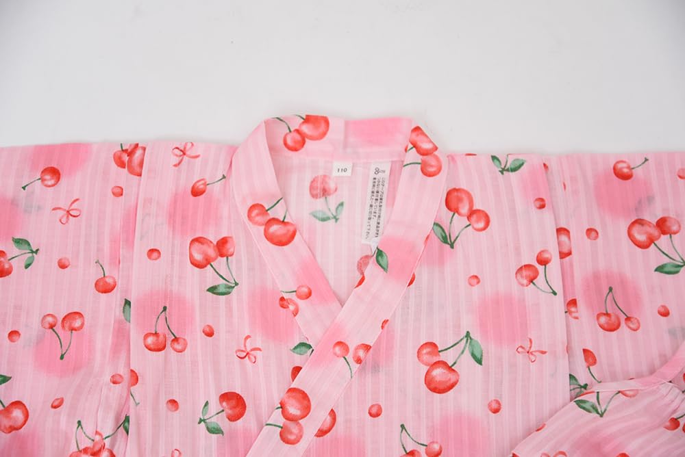 Yukata Leicht zu tragen, einteiliges Yukata-Set mit großer Blume, Kinder, Mädchen, Kinder, Jinbei-Obi-Set, 100, 110, 120, 130, 140, Sommerfest, Feuerwerksfest