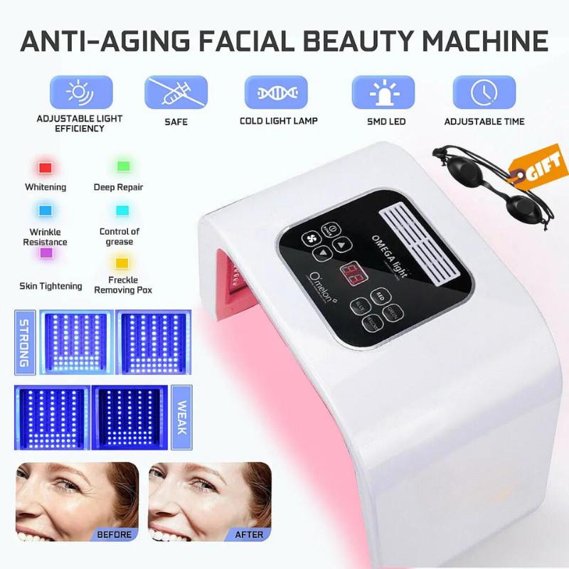 Ready Omega 7 Colors PDT LED Facial Mask Light Therapy Light Skin Rejuvenation Device Spa Acne Remover
