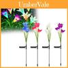Colorful Solar Lily Flower Lights Realistic Led Garden Decor Lights For Pathway Illumination
