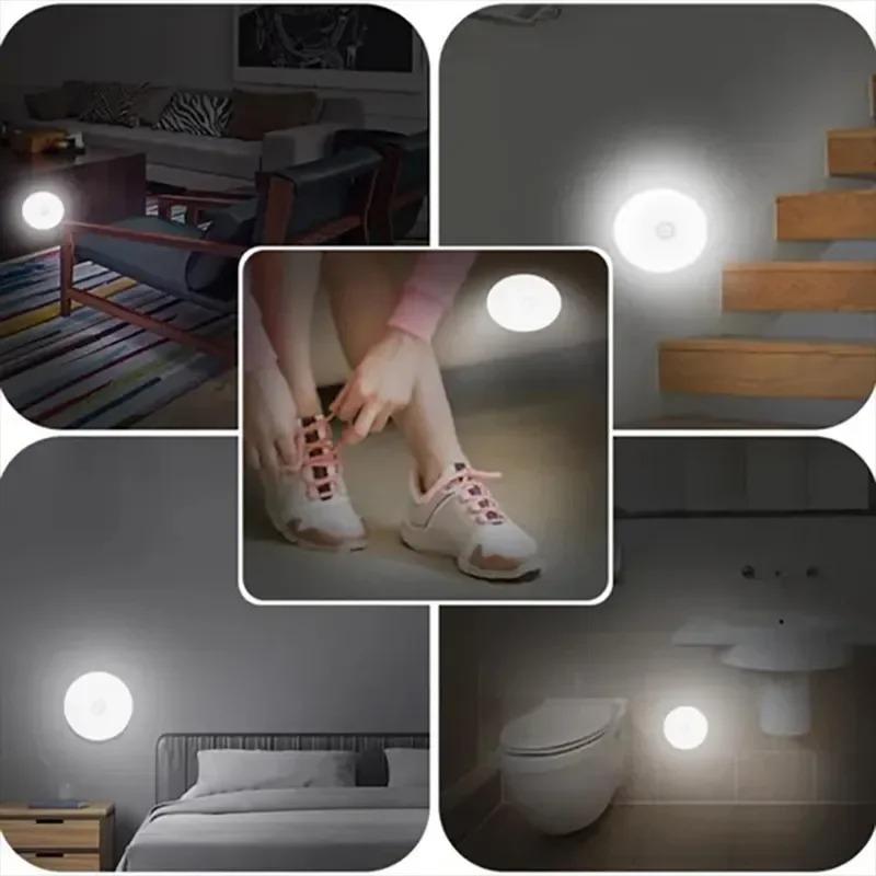 Motion Sensor LED Night Light USB Rechargeable Night Lamp For Kitchen Cabinet Wardrobe Lamp Staircase Wireless LED Closet Light