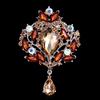 Shiny Crystal Teardrop Brooch Crown Romantic Wedding Party Pin Jewelry Gift