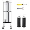 Gravity-fed Water Filter System, 2.25G 304 Stainless-Steel Countertop Water Filtration System, Reduces Lead and Up To 99% of Chlorine