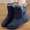 Damenstiefel Neue Winterstiefel für Damen Winterschuhe Niedriger Absatz Fell Botas Mujer Schneestiefel Wadenhoch Damen Elegantes Schuhwerk Weiblich