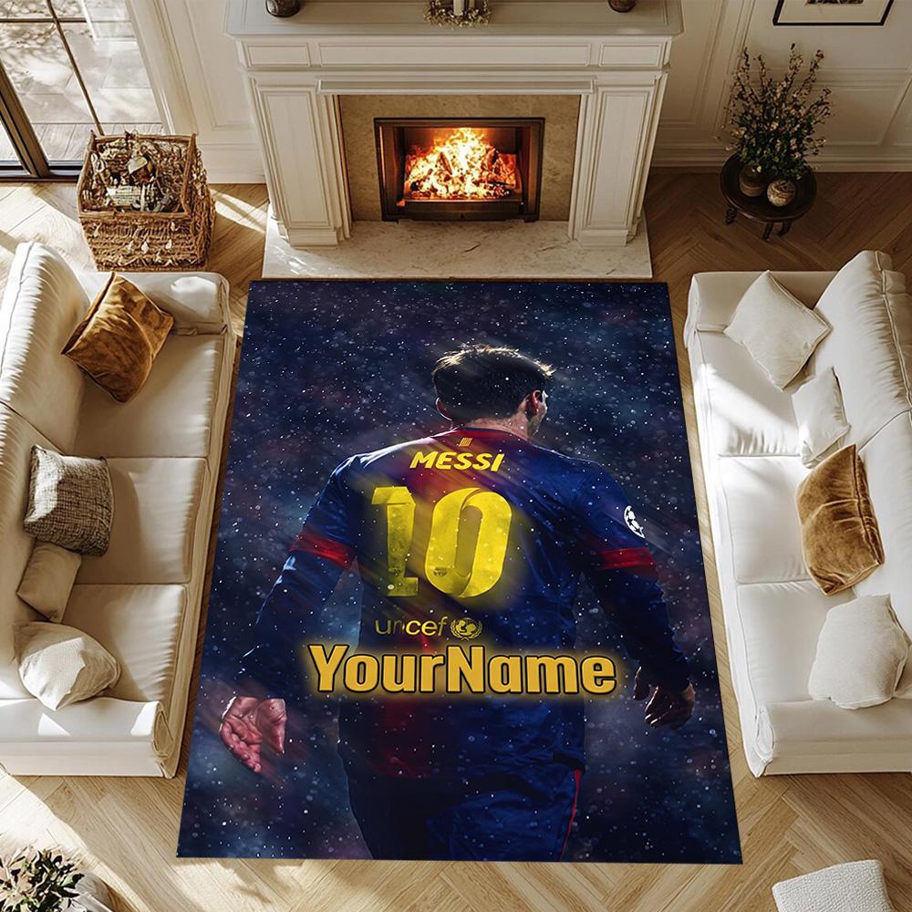 Messi 324 Personalized Name Carpet Perfect for Foyer Game Room Bedrooms Living Rooms Antislip Carpet Office home decor Best for Christmas