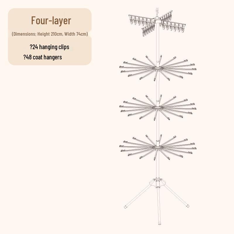 Rotatable Baby Clothes & Diaper Drying Rack - Multi-Size Newborn Towel Rack