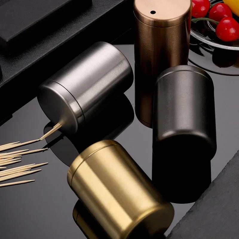 Stainless Steel Toothpick Container Creative Simple Portable Toothpick Container Cotton Toothpick Container Storage Box for Home